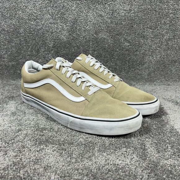 Vans Customs Old Skool Mens Size 16 Taos Taupe Tan Athletic Skate Shoes Used - Picture 2 of 11